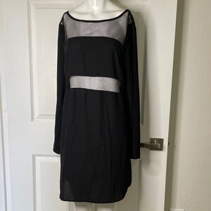 NWT Peppermint Long Sleeve Cut out Mesh Contrast Mini Dress Ceci Palm Beach